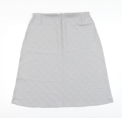 Berkertex Womens Grey Argyle/Diamond Polyester A-Line Skirt Size 16 Buckle