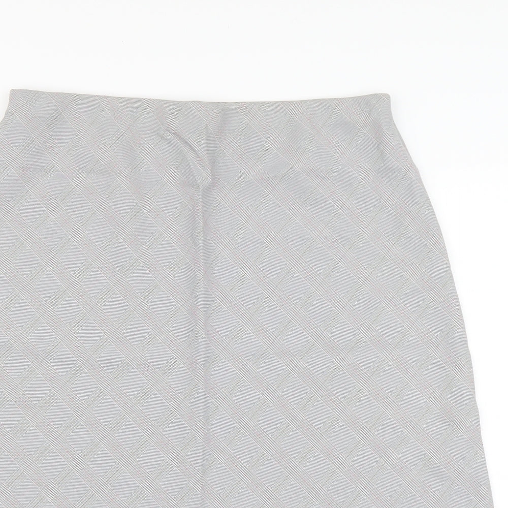 Berkertex Womens Grey Argyle/Diamond Polyester A-Line Skirt Size 16 Buckle
