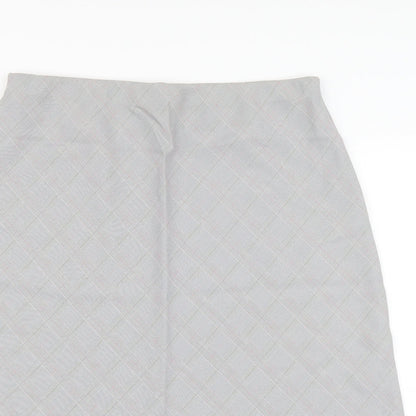 Berkertex Womens Grey Argyle/Diamond Polyester A-Line Skirt Size 16 Buckle