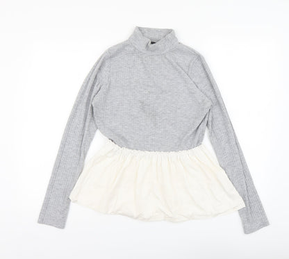 Womens UK Size 14 New Look Grey Basic Blouse