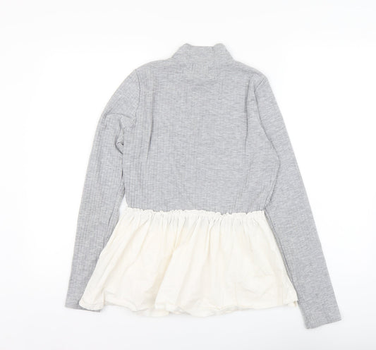 Womens UK Size 14 New Look Grey Basic Blouse