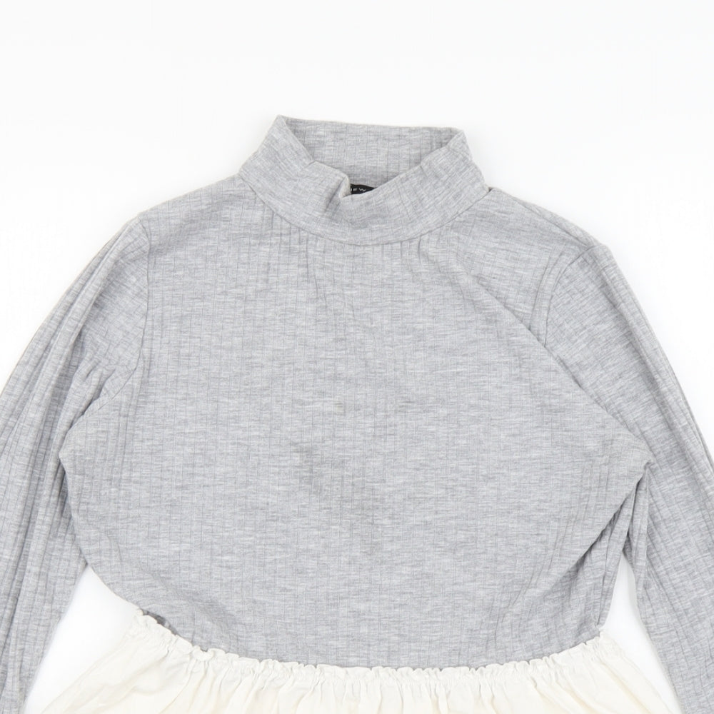 Womens UK Size 14 New Look Grey Basic Blouse