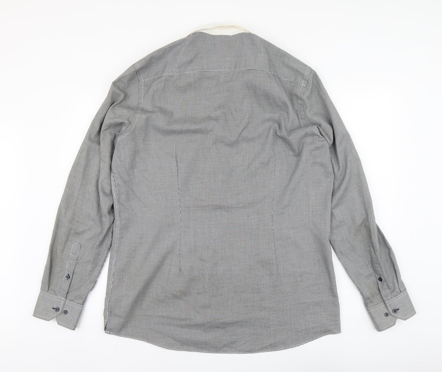 Mens UK Size 17 NEXT Black  Button-Up Long Sleeve Casual Shirt