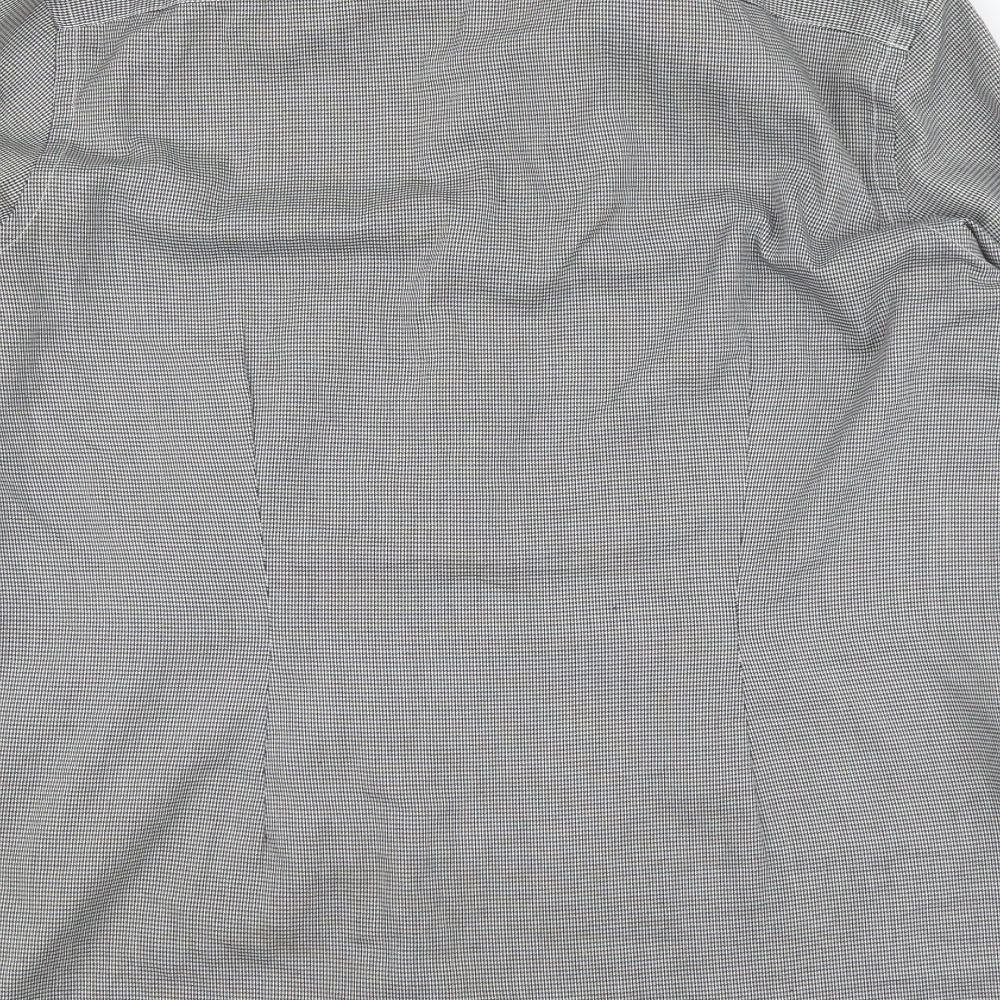 Mens UK Size 17 NEXT Black  Button-Up Long Sleeve Casual Shirt