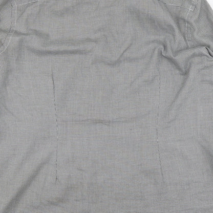 Mens UK Size 17 NEXT Black  Button-Up Long Sleeve Casual Shirt