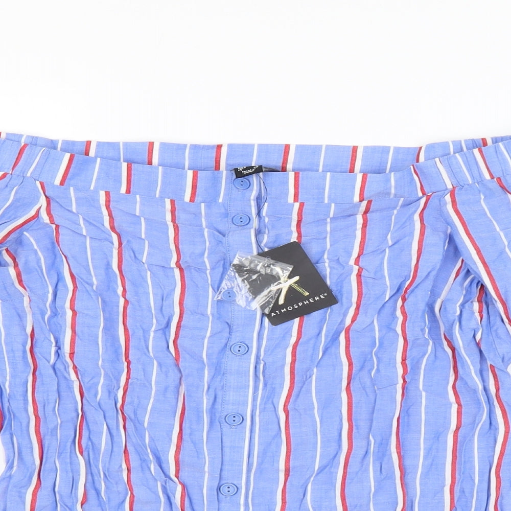 Womens UK Size 8 Atmosphere Blue Basic Blouse