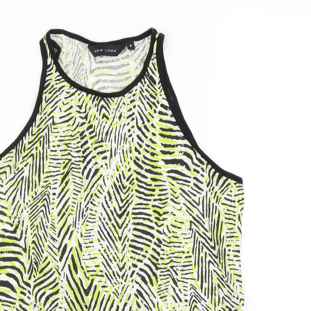 Womens UK Size 8 New Look Green Basic Tank