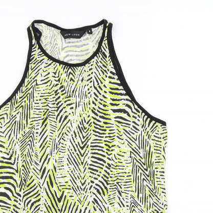 Womens UK Size 8 New Look Green Basic Tank