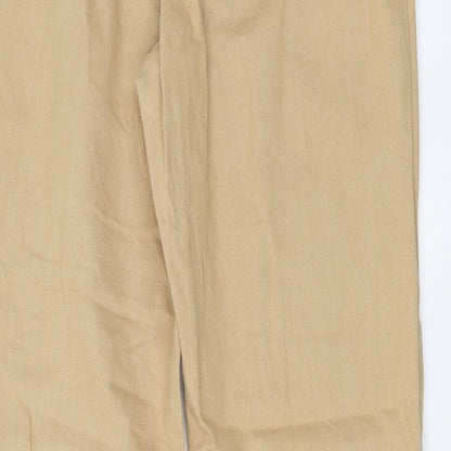 Denim & Co. Womens Beige Cotton Straight Jeans Size 10 L28 in Regular Button