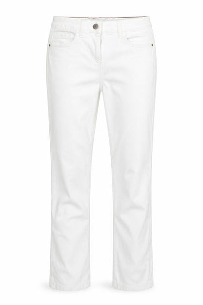 NEXT Womens White Cotton Skinny Jeans Size 8 L25 in Regular Button