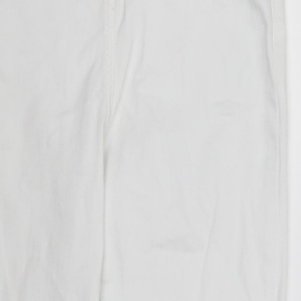 NEXT Womens White Cotton Skinny Jeans Size 8 L25 in Regular Button