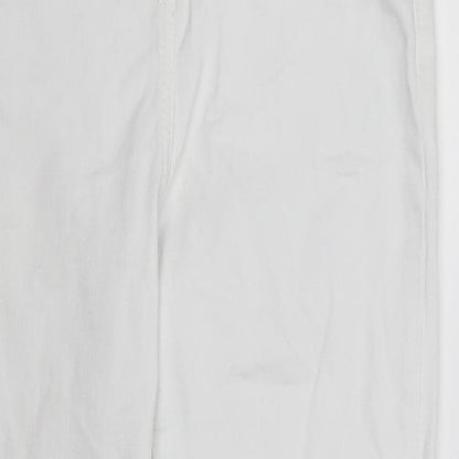 NEXT Womens White Cotton Skinny Jeans Size 8 L25 in Regular Button