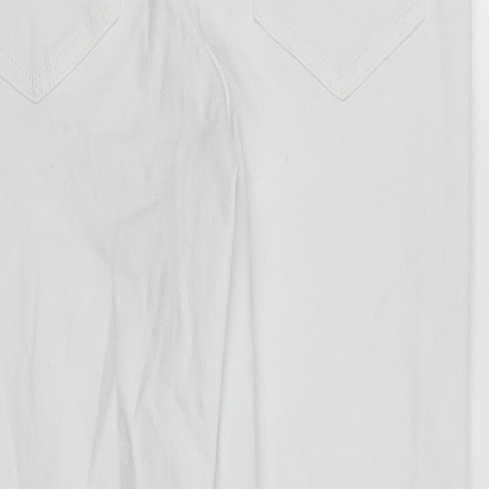 NEXT Womens White Cotton Skinny Jeans Size 8 L25 in Regular Button