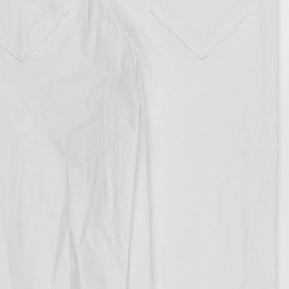 NEXT Womens White Cotton Skinny Jeans Size 8 L25 in Regular Button