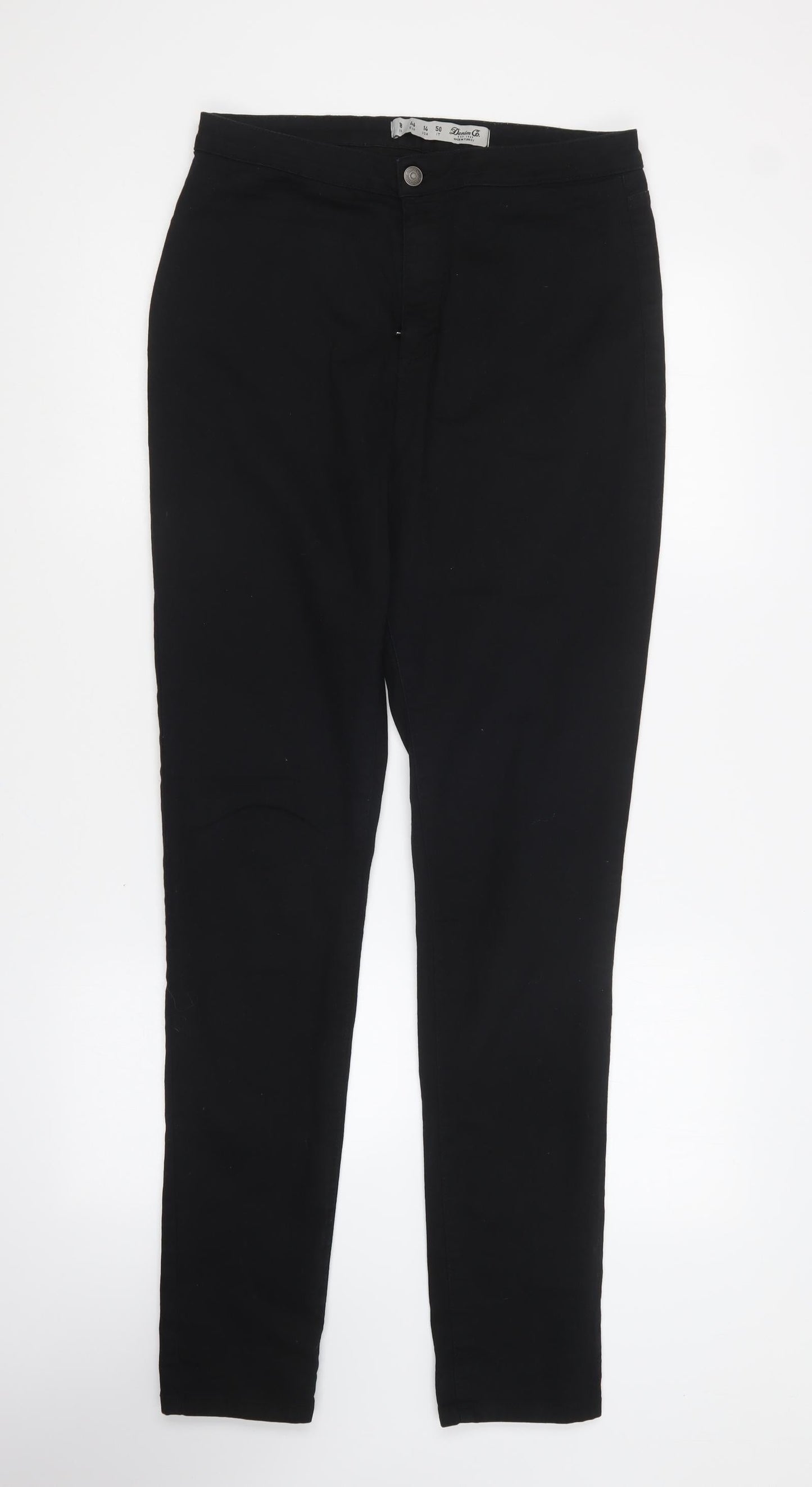 Denim & Co. Womens Black Polyester Skinny Jeans Size 10 L31 in Regular Button