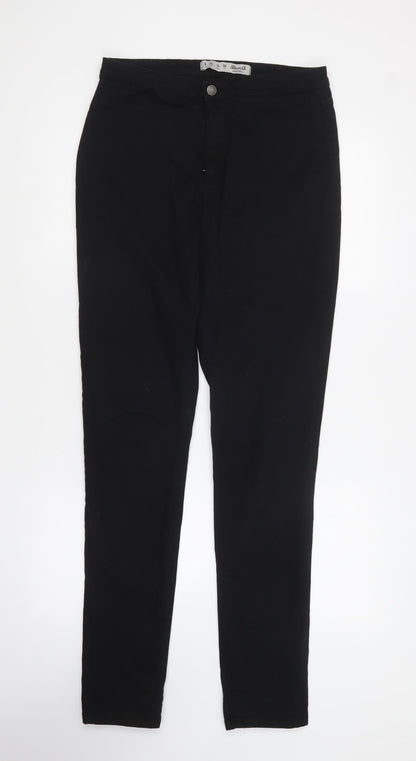 Denim & Co. Womens Black Polyester Skinny Jeans Size 10 L31 in Regular Button