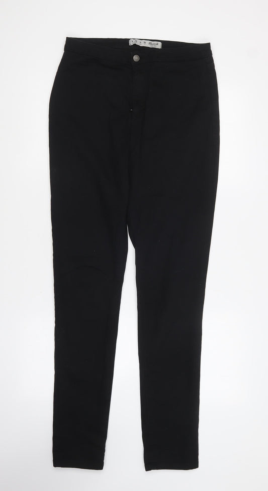 Denim & Co. Womens Black Polyester Skinny Jeans Size 10 L31 in Regular Button