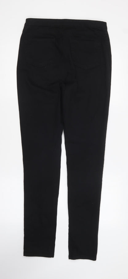 Denim & Co. Womens Black Polyester Skinny Jeans Size 10 L31 in Regular Button