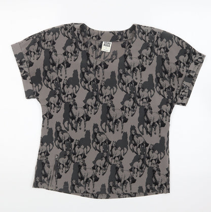 Womens UK Size XS VERO MODA Grey Basic Blouse