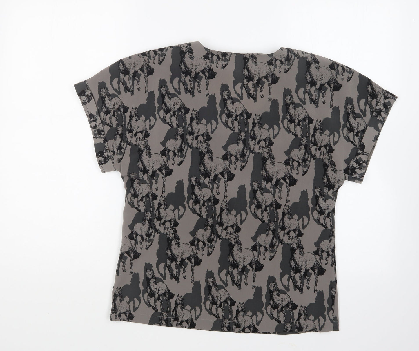 Womens UK Size XS VERO MODA Grey Basic Blouse