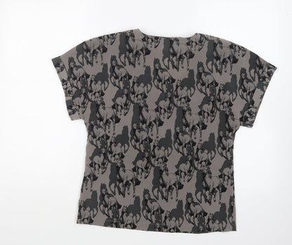 Womens UK Size XS VERO MODA Grey Basic Blouse