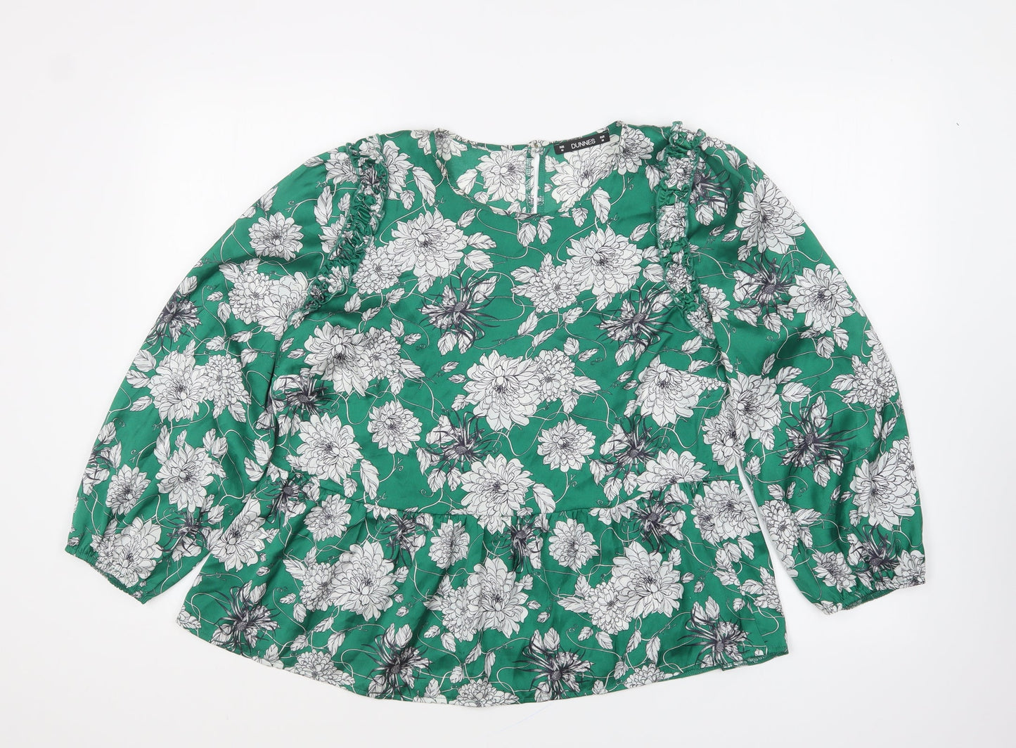 Womens UK Size M Dunnes Stores Green Basic Blouse