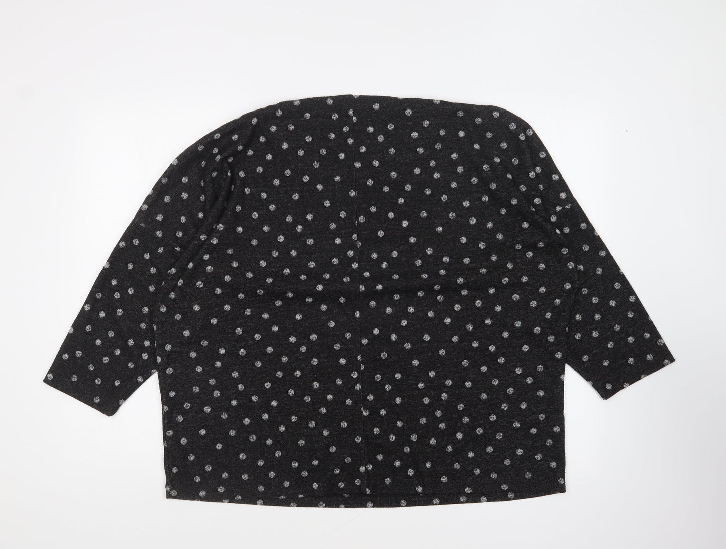 F&F Womens Grey Round Neck Polka Dot Polyester Pullover Jumper Size 16