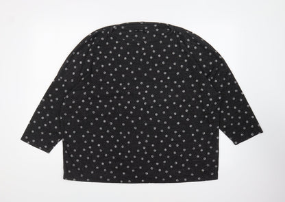 F&F Womens Grey Round Neck Polka Dot Polyester Pullover Jumper Size 16