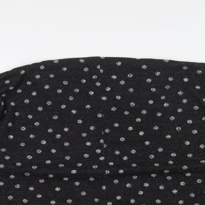 F&F Womens Grey Round Neck Polka Dot Polyester Pullover Jumper Size 16