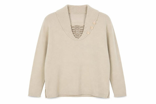 Womens UK Size L Envy Beige Pullover Jumper