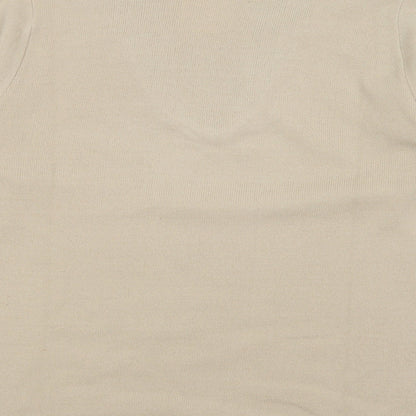 Envy Womens Beige Collared Acrylic Pullover Jumper Size L