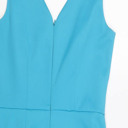 F&F Womens Blue Polyester Mini Size 12 V-Neck Zip