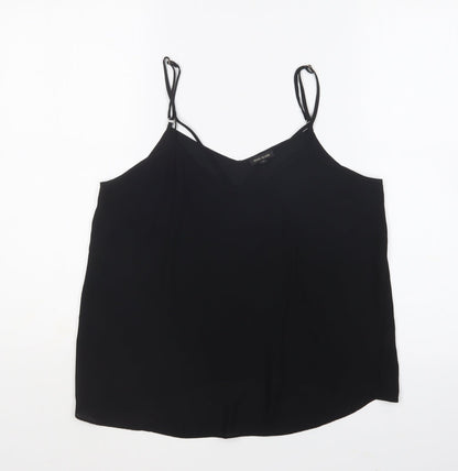 River Island Womens Black Polyester Camisole Blouse Size 10 V-Neck