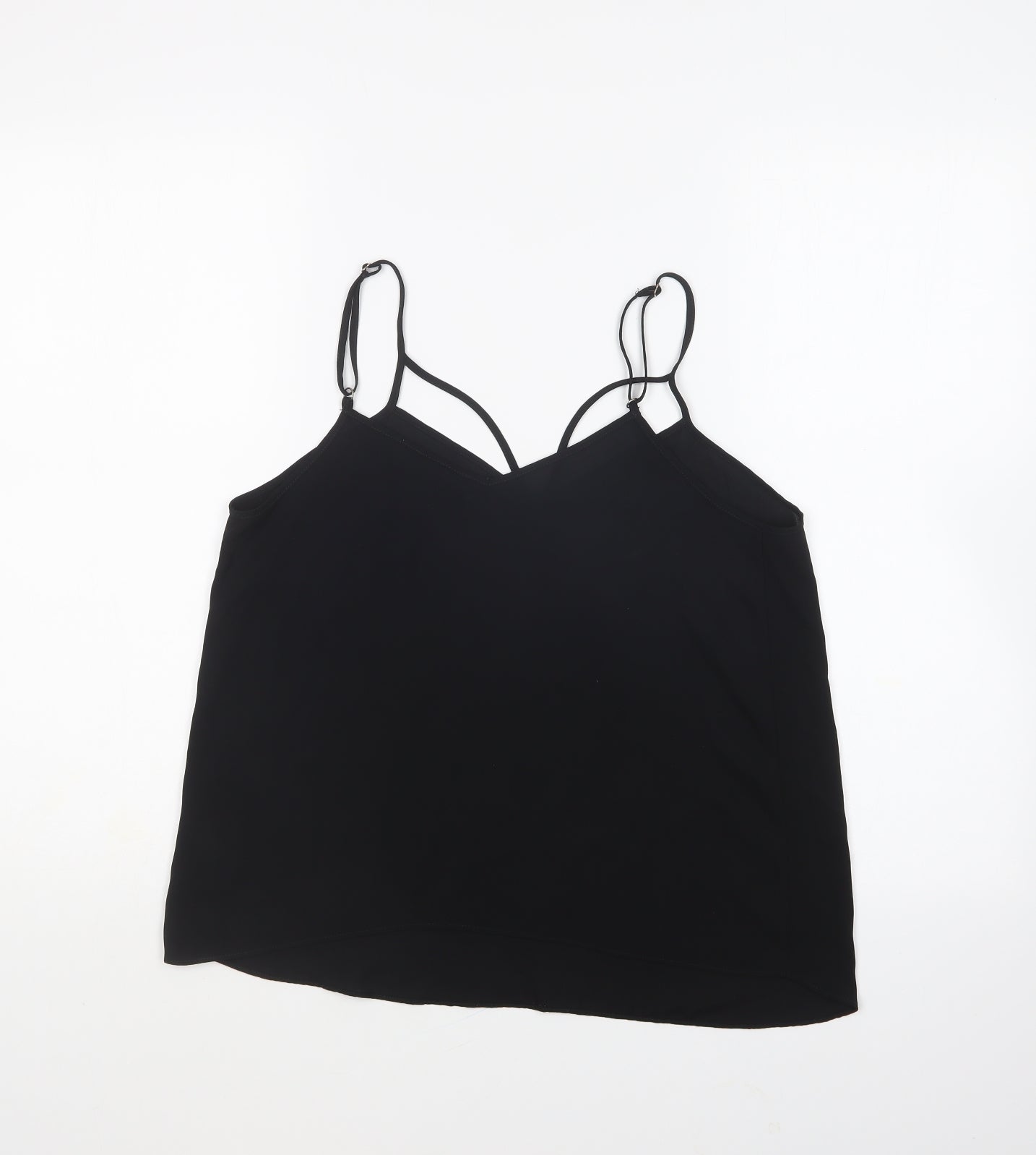 River Island Womens Black Polyester Camisole Blouse Size 10 V-Neck