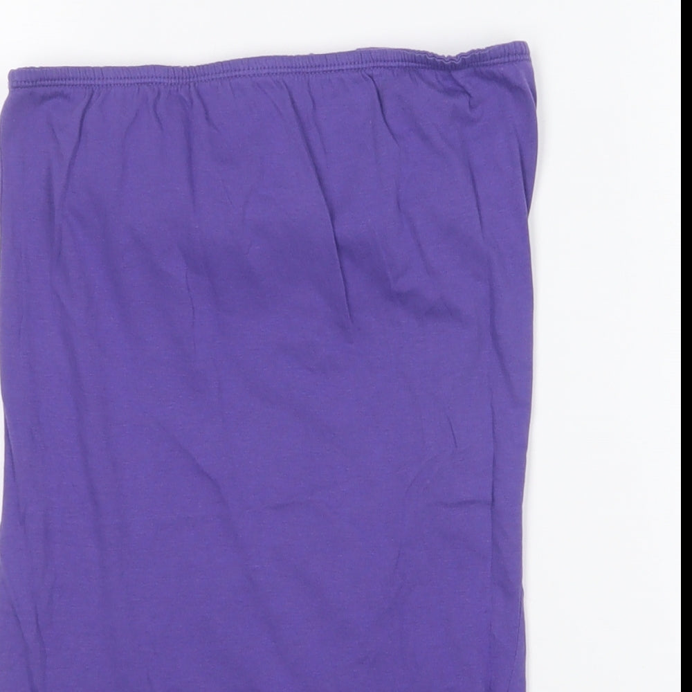 Womens UK Size 10 New Look Purple Basic T-Shirt