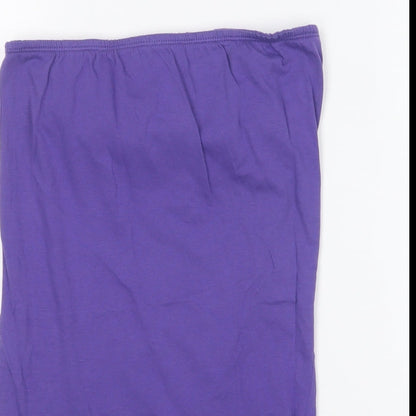 Womens UK Size 10 New Look Purple Basic T-Shirt