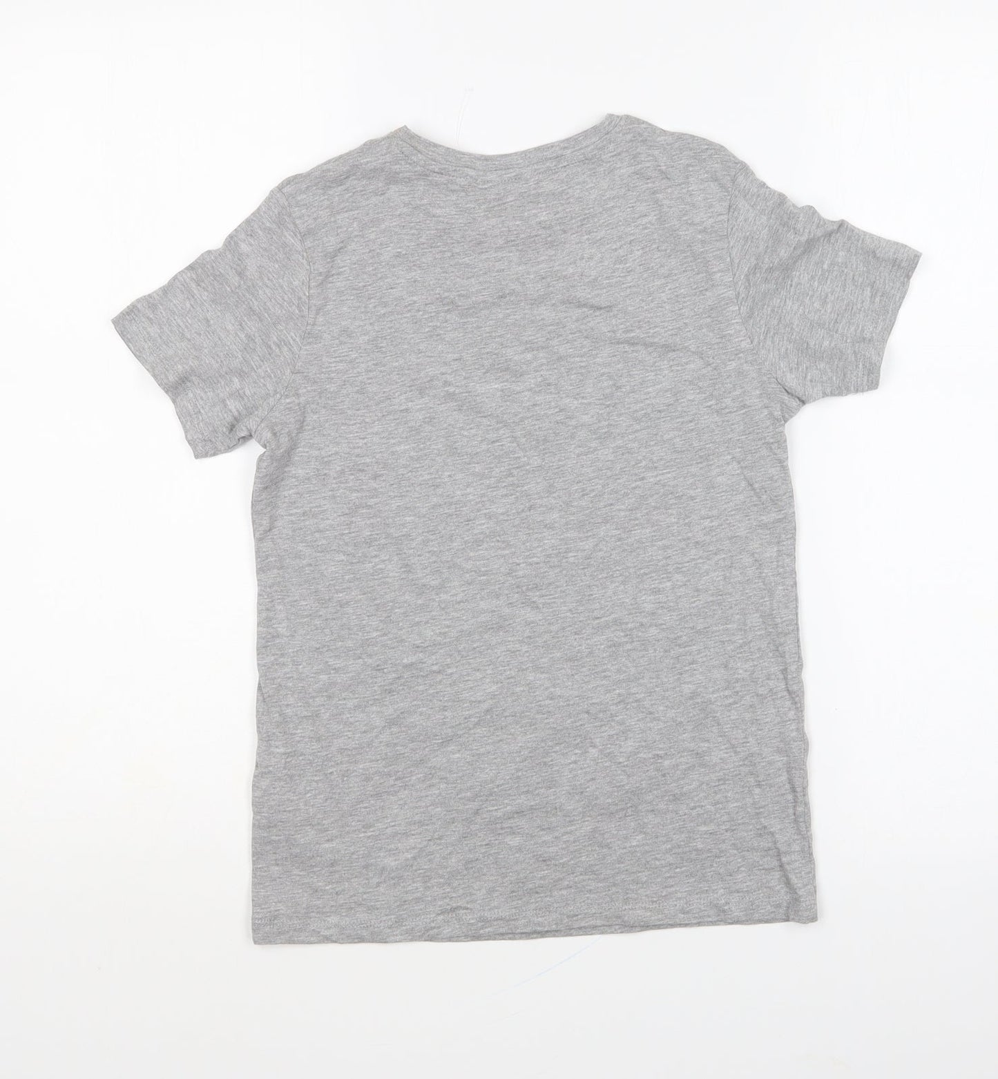 PEP&CO Boys Grey Cotton Basic T-Shirt Size 9-10 Years Round Neck Pullover - Lucky Charm