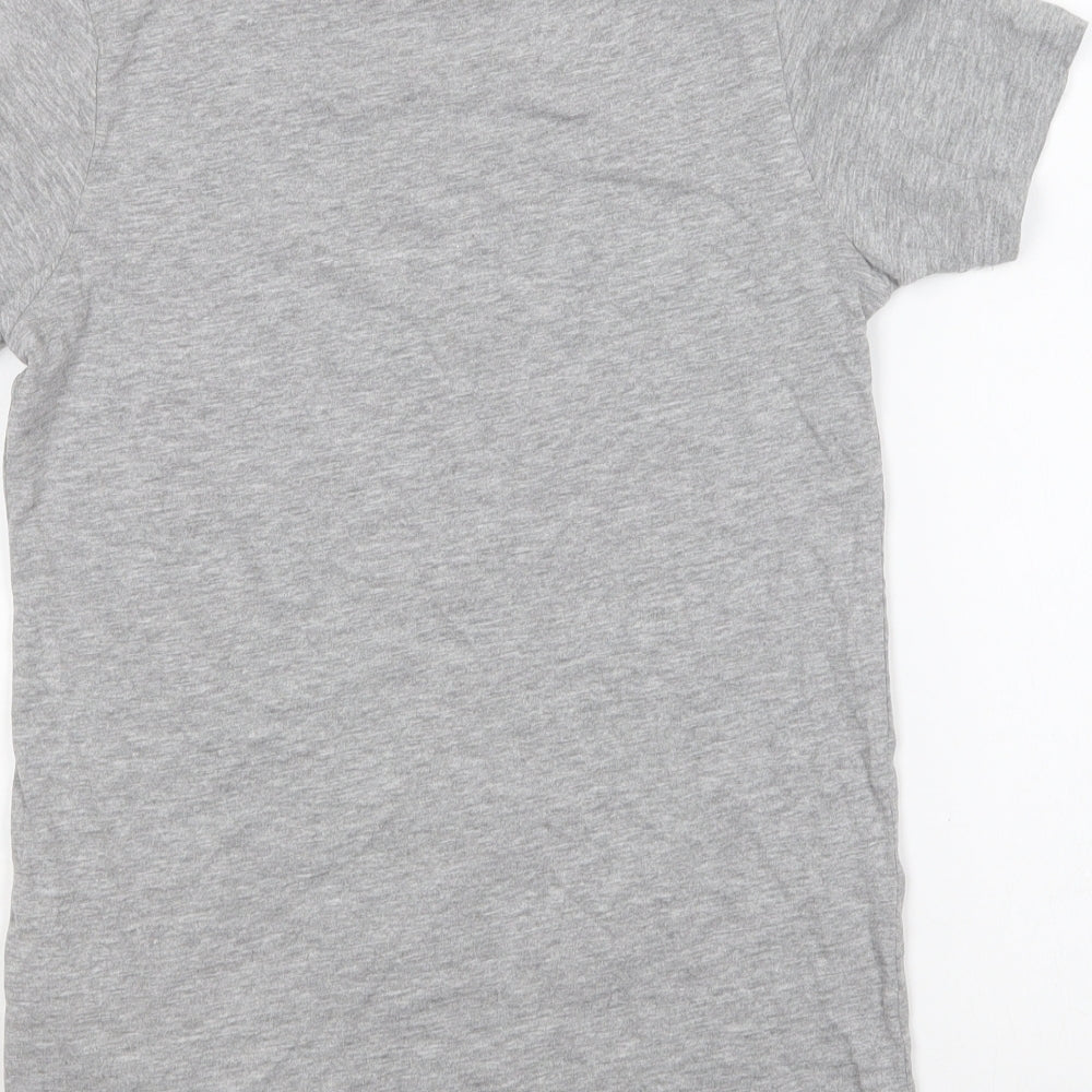 PEP&CO Boys Grey Cotton Basic T-Shirt Size 9-10 Years Round Neck Pullover - Lucky Charm