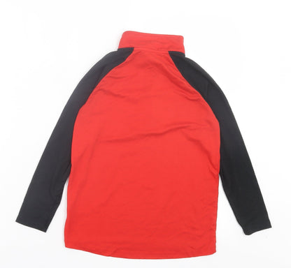 Dunnes Boys Red Polyester Basic Casual Size 8-9 Years High Neck Zip