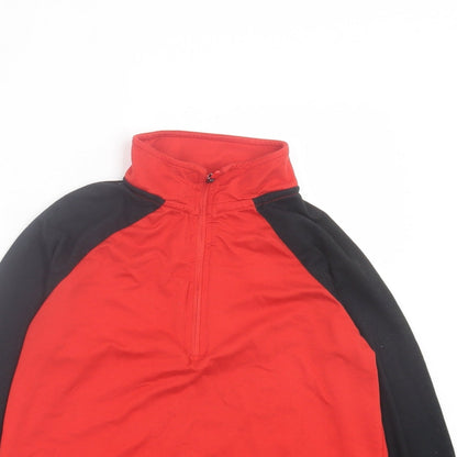 Dunnes Boys Red Polyester Basic Casual Size 8-9 Years High Neck Zip