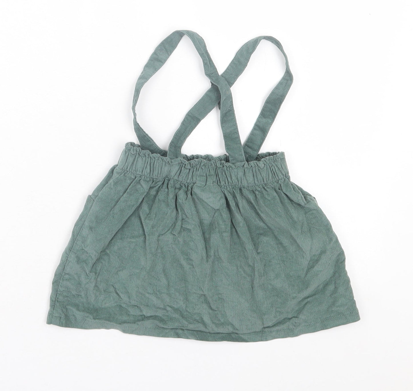 So Cute Girls Green Cotton A-Line Skirt Size 9-12 Months Pull On - Braces Included