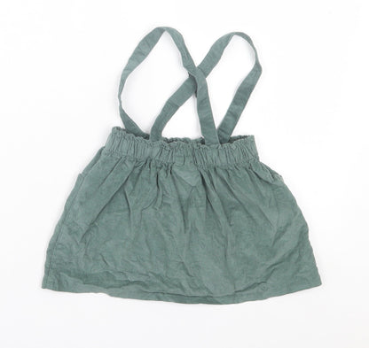 So Cute Girls Green Cotton A-Line Skirt Size 9-12 Months Pull On - Braces Included