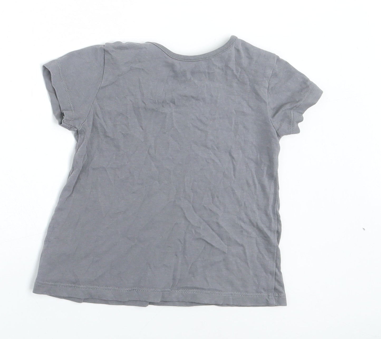 George Girls Grey Cotton Basic T-Shirt Size 9-12 Months Crew Neck Pullover - Im The Little Boss Around Here