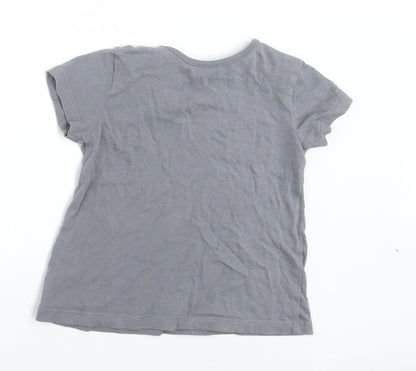 George Girls Grey Cotton Basic T-Shirt Size 9-12 Months Crew Neck Pullover - Im The Little Boss Around Here