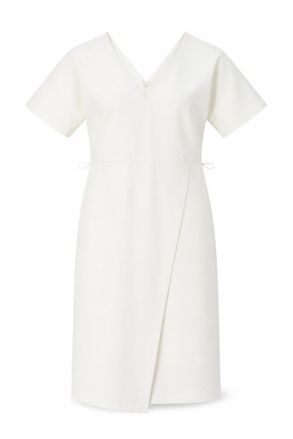 Marks and Spencer Womens White Polyester A-Line Size 8 V-Neck Zip