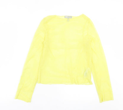 Womens UK Size 8 ASOS Yellow Cropped T-Shirt