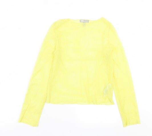 Womens UK Size 8 ASOS Yellow Cropped T-Shirt