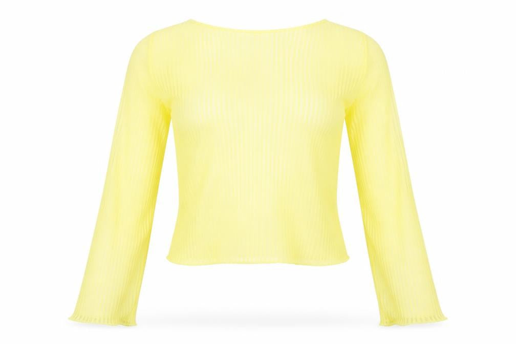 Womens UK Size 8 ASOS Yellow Cropped T-Shirt