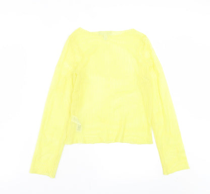 Womens UK Size 8 ASOS Yellow Cropped T-Shirt