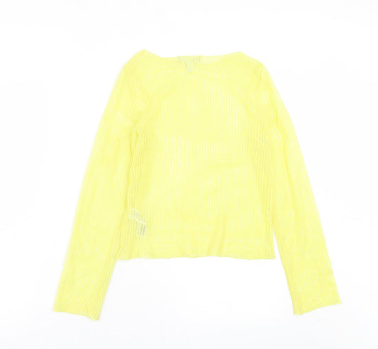 Womens UK Size 8 ASOS Yellow Cropped T-Shirt